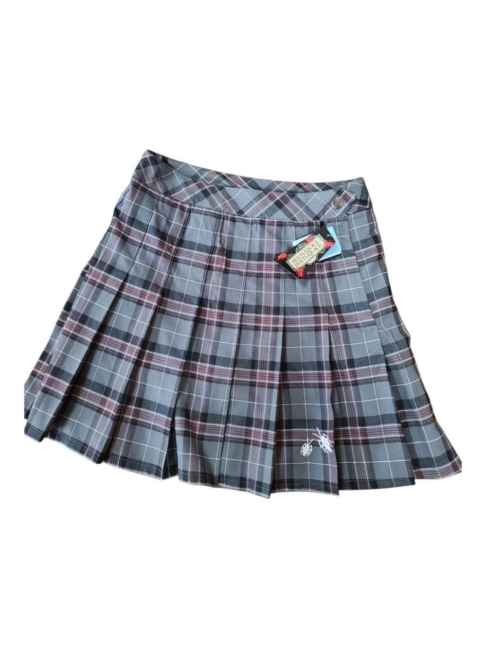 Beetlejuice XXS Gray Plaid Skirt NWT Junior's